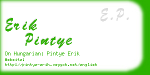 erik pintye business card